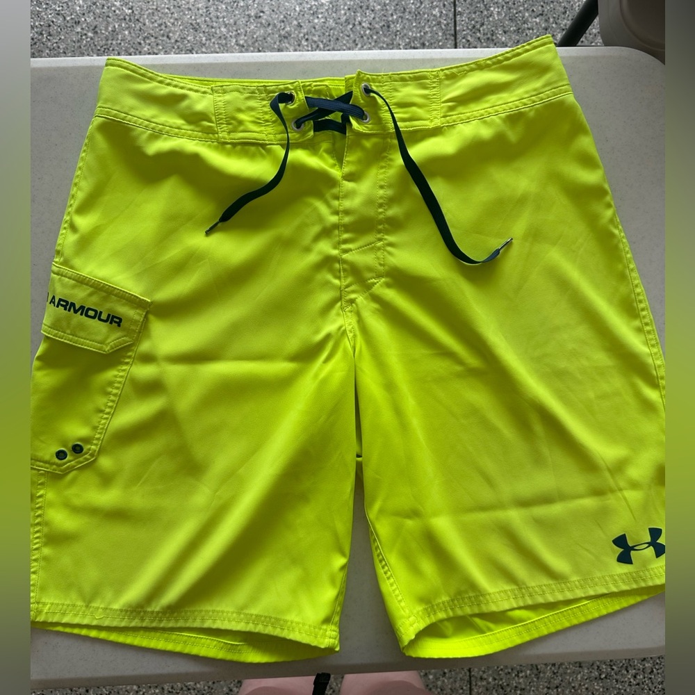 Underarmour Neon Yellow Linerless Swim Trunks